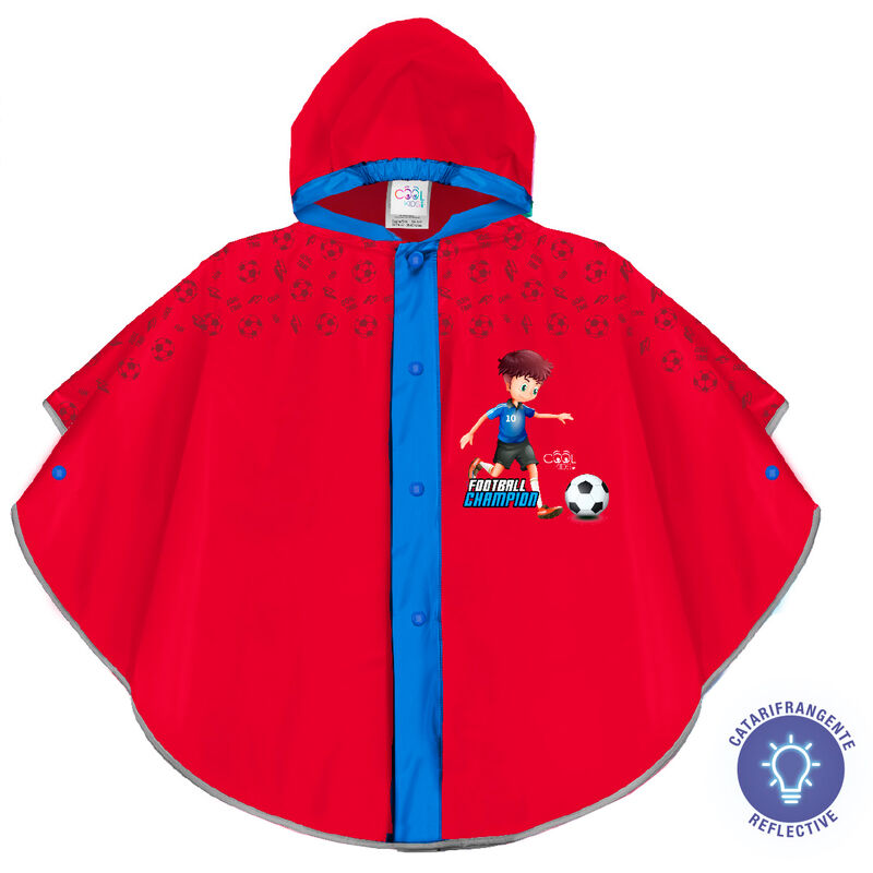 Imperméable football enfant PERLETTI taille 3-6 ans, couleur vive, idéal pour jouer sous la pluie.