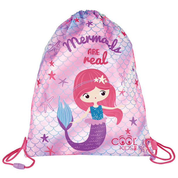 Sac de sport Mermaid gymbag PERLETTI aux dimensions 39x31 cm avec design original sirène.
