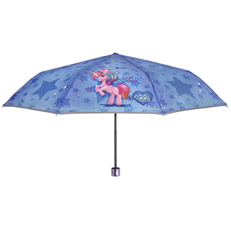 Détail des tiges en fibre de verre du parapluie Licorne PERLETTI, soulignant la résistance au vent et la qualité de la structure