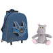 Vue latérale de la valise trolley Holly Hypopotamo montrant la poignée télescopique