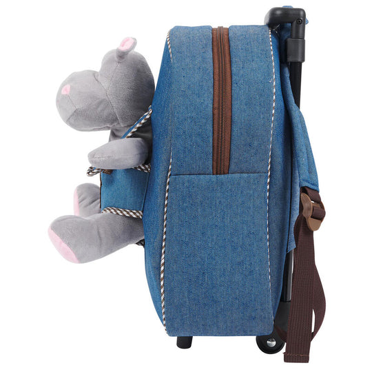 Compartiment intérieur spacieux de la valise trolley Holly Hypopotamo prêt à être rempli