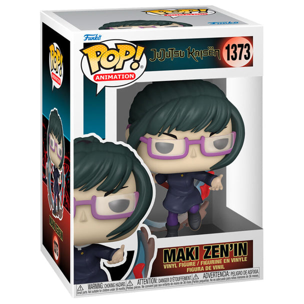 Boîte cadeau de la figurine POP Funko Maki Zenin avec logo officiel Funko et Jujutsu Kaisen