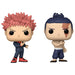 Pack de deux figurines Funko POP Jujutsu Kaisen Yuji Itadori et Aoi Todo côte à côte