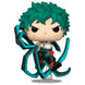Zoom sur la figurine Funko POP Izuku Midoriya avec détails précis et couleurs vives, présentée dans sa boîte collector
