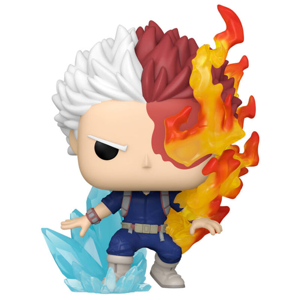 Détail de la figurine Funko POP Shoto Todoroki, montrant les couleurs et le design fidèle au personnage.