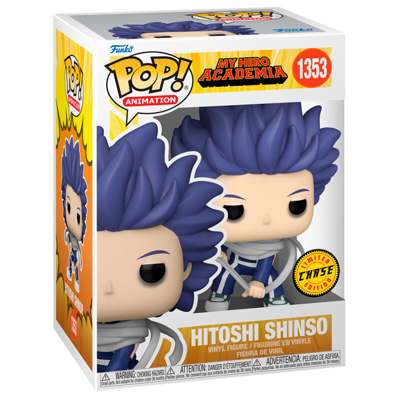 Photo rapprochée de la tête de la figurine POP Hitoshi Shinso montrant les traits caractéristiques du personnage