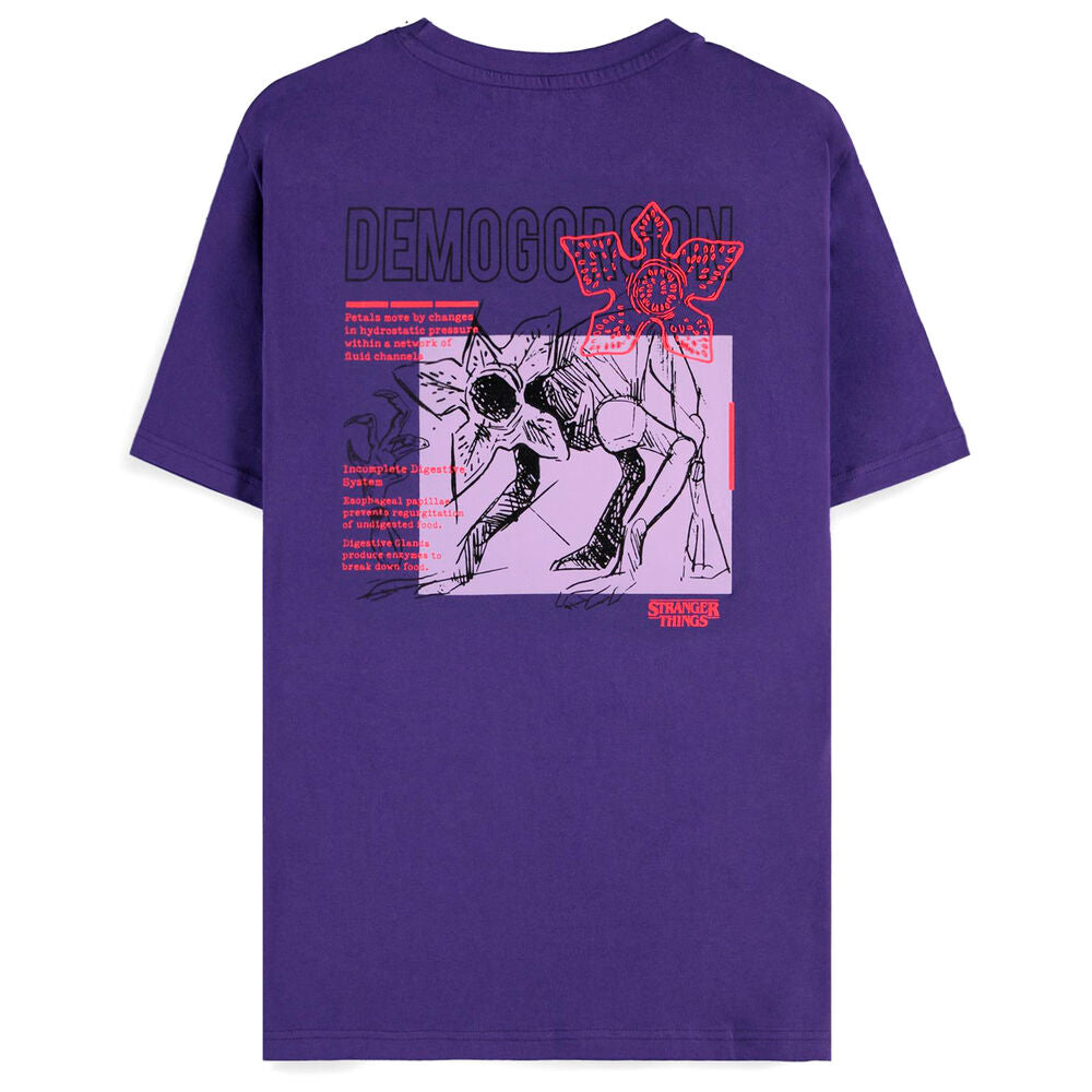 Vue de face du t-shirt DIFUZED Stranger Things montrant le design détaillé du Demogorgon