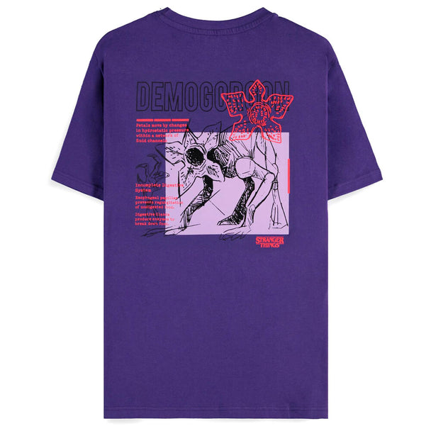 Vue de face du t-shirt DIFUZED Stranger Things montrant le design détaillé du Demogorgon