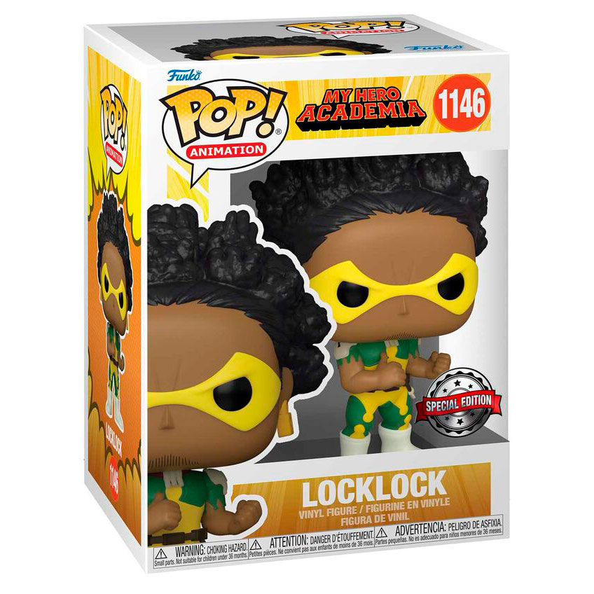 Figurine Funko POP Locklock exclusive de My Hero Academia en vinyle de 9 cm dans sa boîte cadeau
