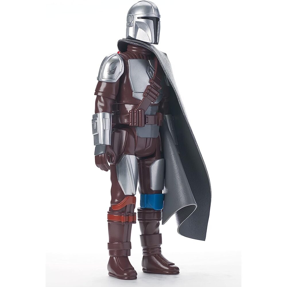 Vue latérale de la figurine The Mandalorian Jumbo 30cm articulée avec accessoires et finitions précises