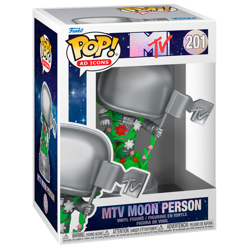 Figurine Funko POP MTV Moon Person édition 40e anniversaire en vinyle de 9 cm dans sa boîte cadeau