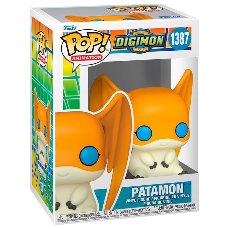 Figurine Funko POP Patamon de Digimon en vinyle de 9 cm dans sa boîte cadeau officielle.
