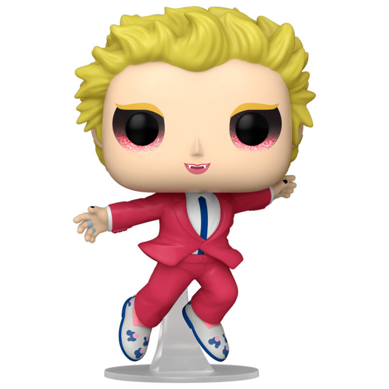 Vue rapprochée de la figurine Funko POP Ed Sheeran Vampire montrant les détails du visage et du costume