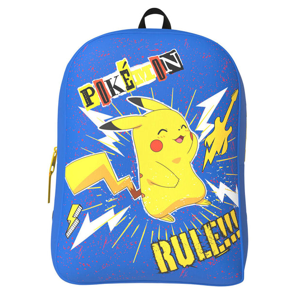 Sac à dos Pokémon Pikachu 30cm de couleur jaune vif avec logo officiel CYP BRANDS, idéal pour enfants et fans.