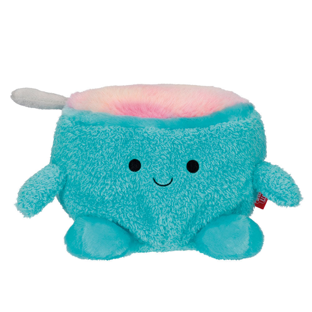 Vue latérale d'une peluche Bumbumz Breakfast 12cm montrant la texture douce du tissu