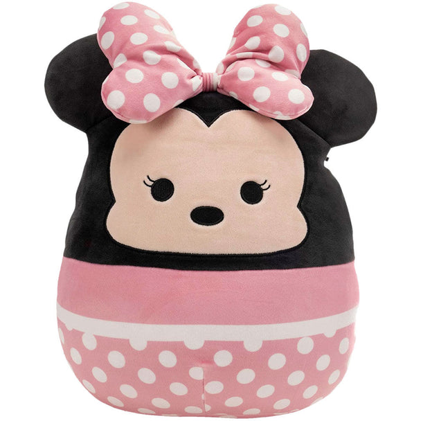 Peluche Squishmallows Disney Minnie de 40 cm, douce et câline, idéale pour enfants dès 12 mois.