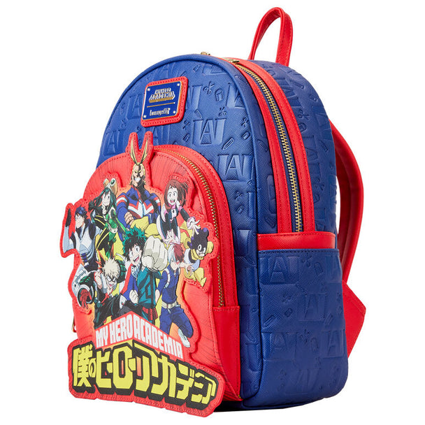Détail des bretelles ajustables en cuir vegan et coutures renforcées du sac Loungefly My Hero Academia
