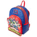 Zoom sur le logo debossé et les finitions dorées brillantes du sac à dos My Hero Academia Loungefly