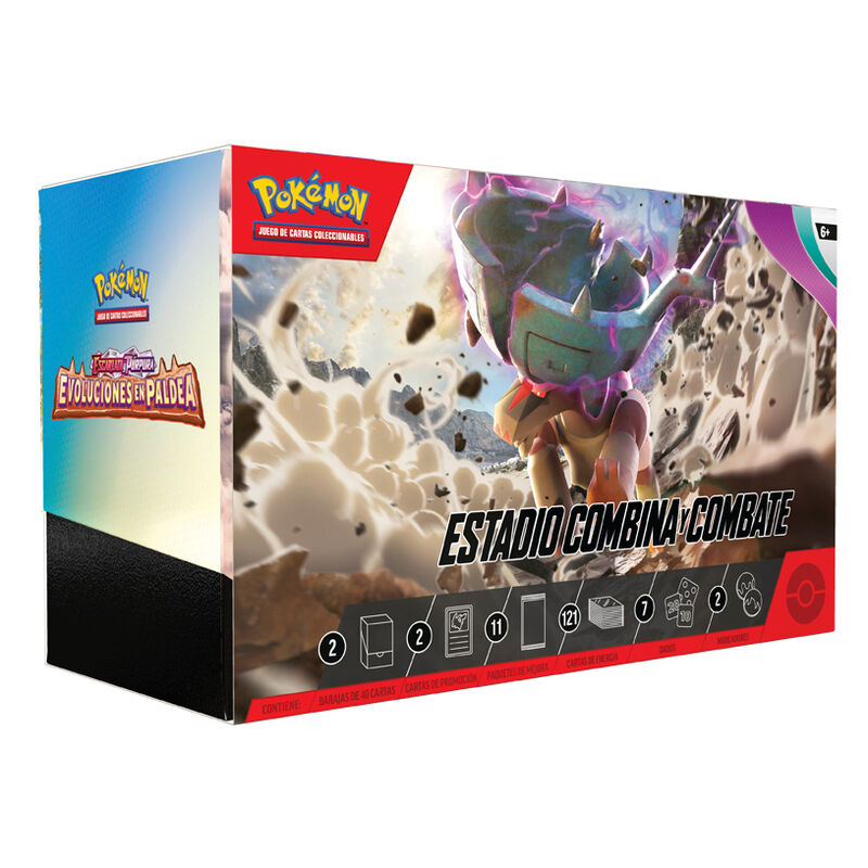 Intérieur de la boîte de rangement Pokémon montrant l'espace pour cartes et accessoires de jeu