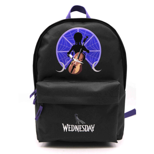 Sac à dos Wednesday 43 cm de la marque TOYBAGS, avec compartiment ordinateur, bretelles rembourrées et intérieur personnalisé.