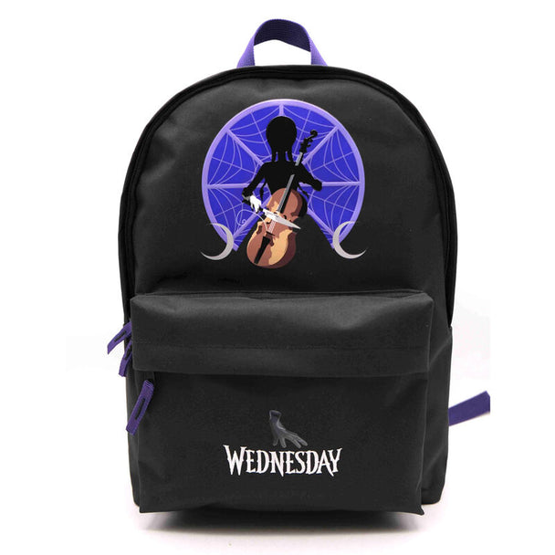 Sac à dos Wednesday 43 cm de la marque TOYBAGS, avec compartiment ordinateur, bretelles rembourrées et intérieur personnalisé.