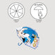 Parapluie Sonic The Hedgehog 45cm posé sur un fond blanc, mettant en valeur ses couleurs vives