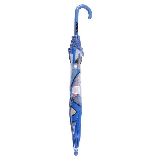 Détail du manche ergonomique bleu du parapluie Sonic The Hedgehog signé CERDÁ