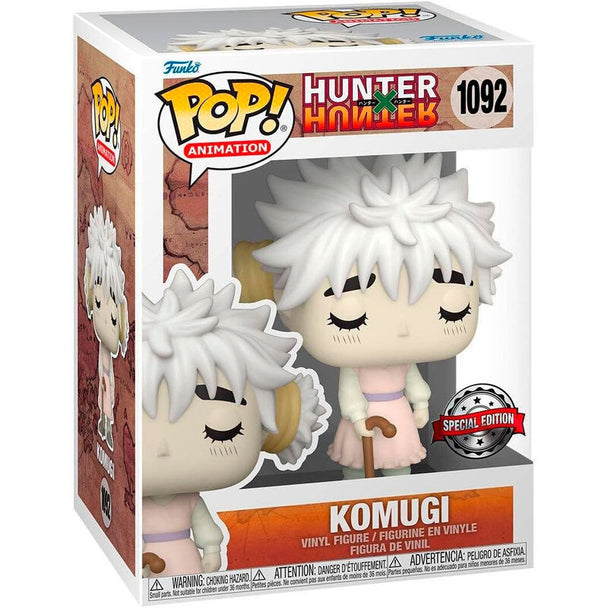 Détail de la figurine Komugi Hunter X Hunter Funko POP exclusive, vue de face avec couleurs vives