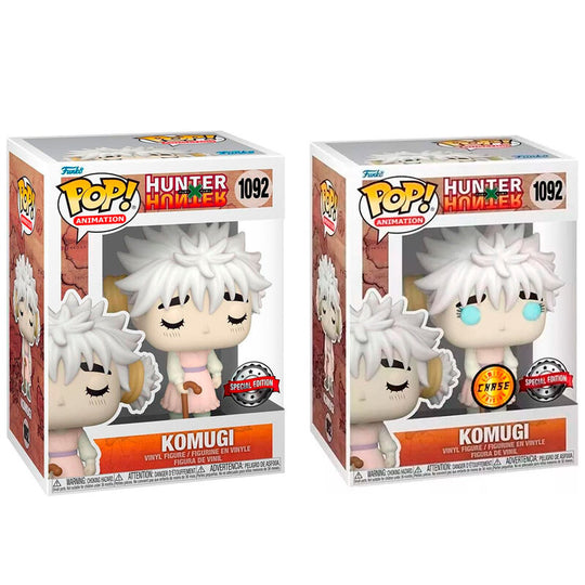 Figurine Funko POP Komugi de Hunter X Hunter en vinyle exclusive, vue de face dans sa boîte cadeau
