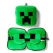 Oreiller de voyage Minecraft Creeper Relaxeazzz de couleur verte avec visage emblématique Creeper visible