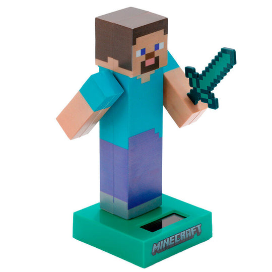 Figurine Minecraft Steve PUCKATOR en position debout montrant les textures carrées caractéristiques du personnage