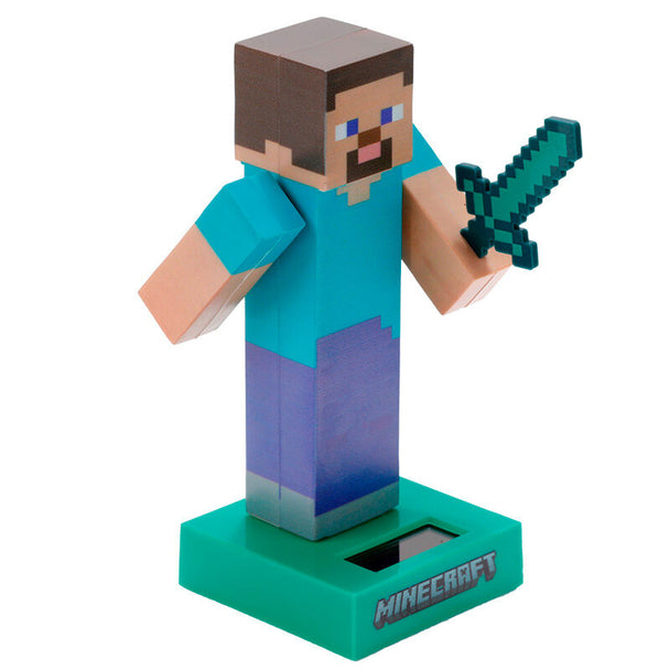 Figurine Minecraft Steve PUCKATOR en position debout montrant les textures carrées caractéristiques du personnage