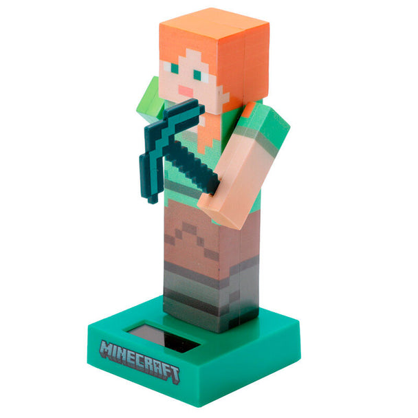 Poupée Minecraft Alex solaire PUCKATOR vue de face avec lumière allumée