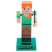 Poupée Minecraft Alex lumineuse posée sur un bureau décoré avec accessoires de jeu