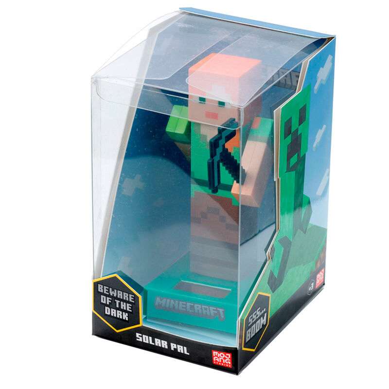 Emballage officiel PUCKATOR de la poupée Minecraft Alex solaire avec logo visible