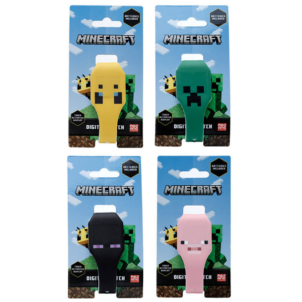Montre digitale Minecraft PUCKATOR affichant l'heure avec un design pixelisé unique