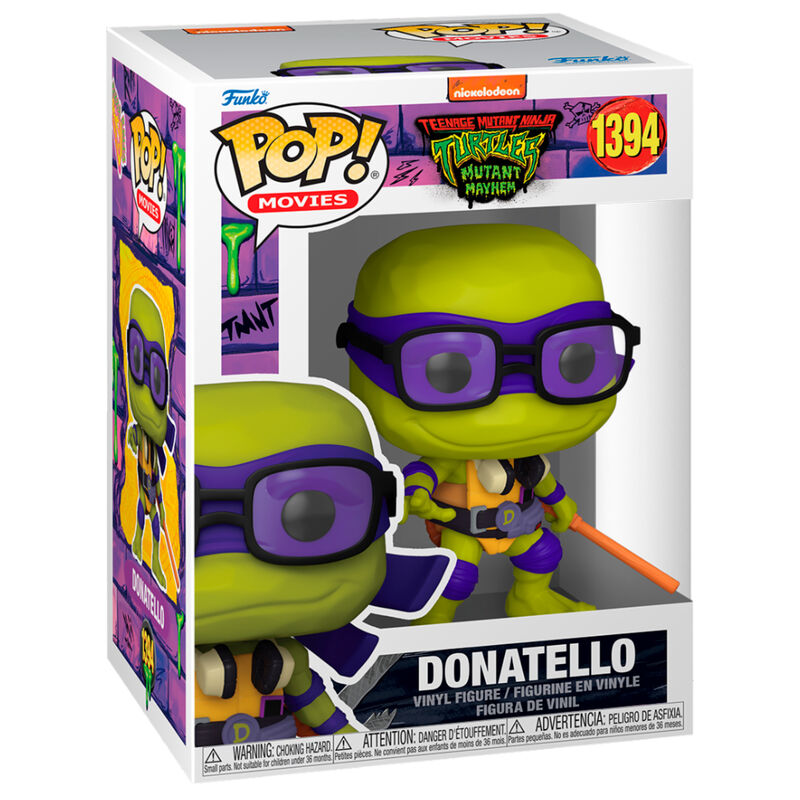 Figurine POP Funko Donatello des Tortues Ninja en vinyle de 9 cm dans sa boîte cadeau