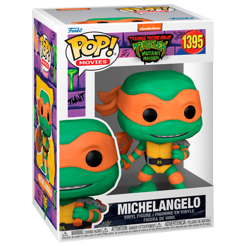Figurine POP FUNKO Michelangelo Tortues Ninja en vinyle de 9 cm dans sa boîte cadeau