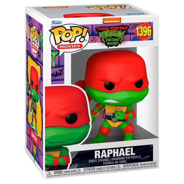 Figurine Funko POP de Raphael des Tortues Ninja en vinyle de 9 cm, présentée dans sa boîte cadeau originale.