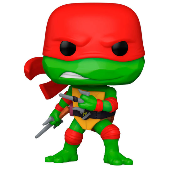 Vue rapprochée de la figurine Funko POP Raphael avec ses détails caractéristiques et sa boîte collector.