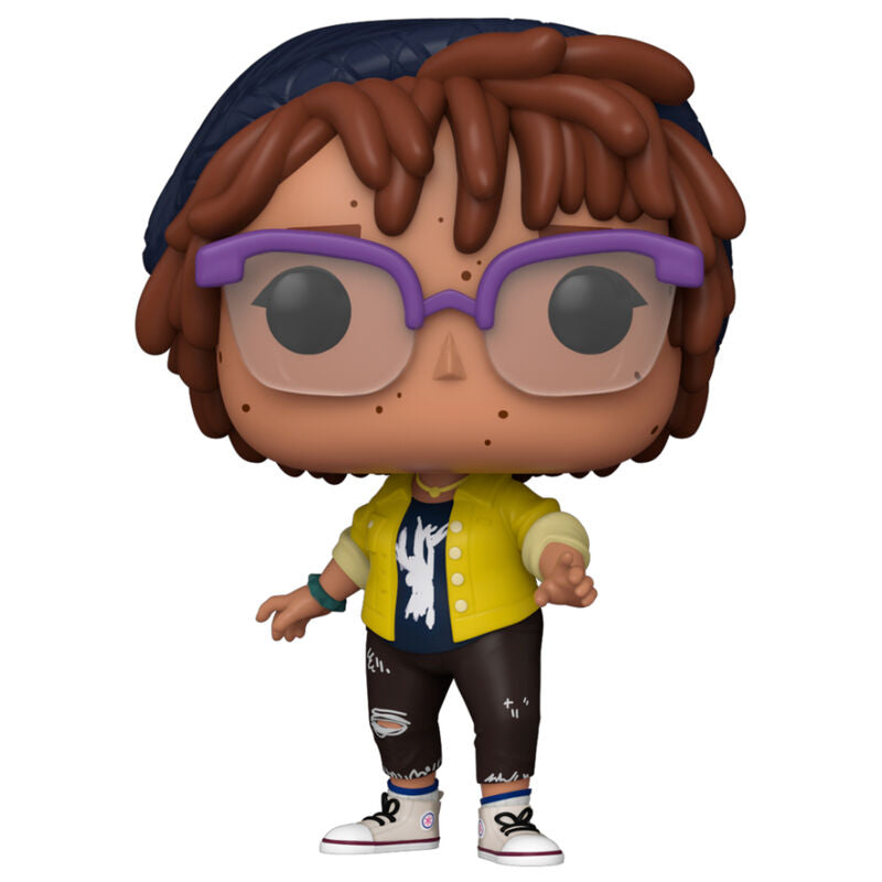 Vue de face de la figurine POP Funko April O'Neil des Ninja Turtles avec détails colorés et emballage soigné