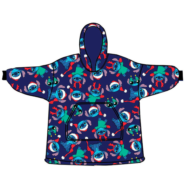 Sweatshirt oversize Disney Stitch couleur corail pour adulte, taille unique, présenté sur fond blanc.