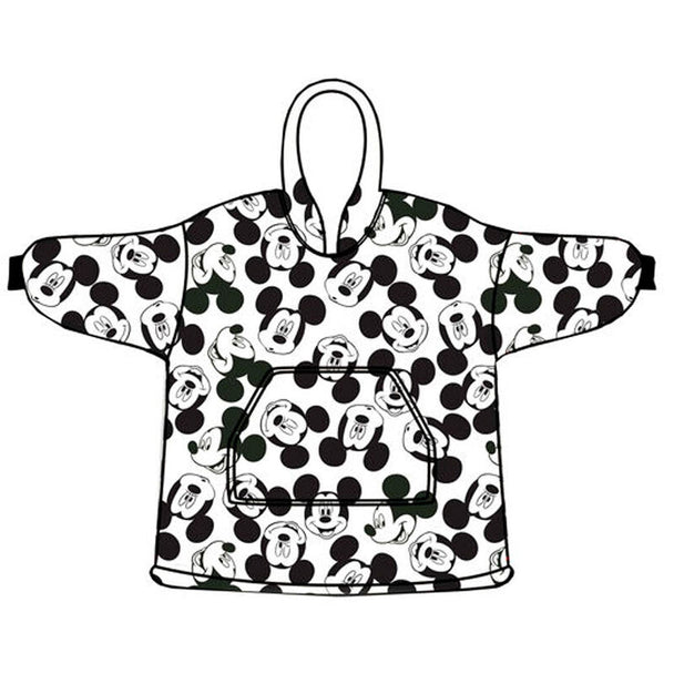 Sweat oversize Disney Mickey corail pour adulte présenté sur mannequin avec vue de face