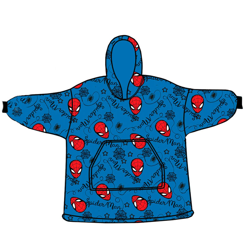 Sweatshirt oversize corail Marvel Spiderman pour adulte, vue de face avec logo distinctif.