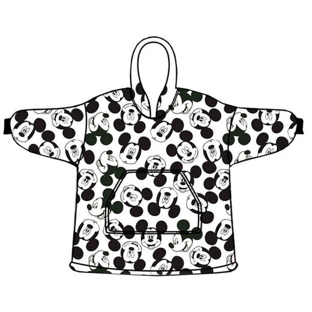 Sweat oversize corail pour enfants avec motif Disney Mickey Mouse, taille unique, image du produit sur fond blanc.