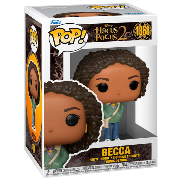 Figurine Funko POP Becca de Hocus Pocus 2 Disney en vinyle, présentée dans sa boîte cadeau