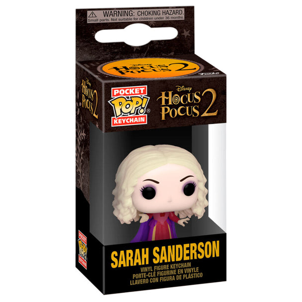 Porte-clés FUNKO Pocket POP représentant Sarah de Hocus Pocus 2 avec détails colorés et expression souriante