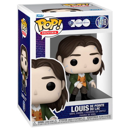 Figurine Funko POP Louis de Pointe Du Lac de la série Interview with a Vampire, hauteur 9cm, en boîte cadeau édition Warner Bros 100e anniversaire