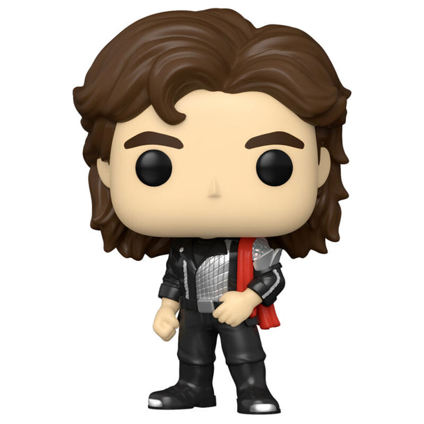 Vue rapprochée de la figurine Funko POP Rocks John Taylor de Duran Duran montrant les détails de la sculpture en vinyle