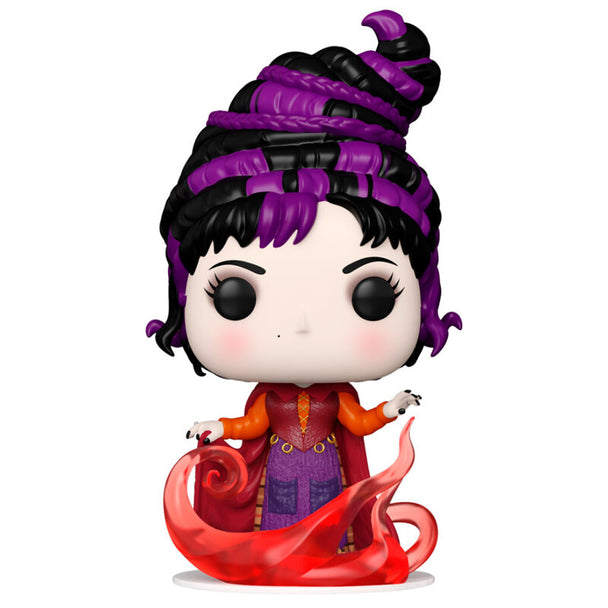 Vue rapprochée de la figurine Funko POP Mary Hocus Pocus 2 montrant les détails du personnage